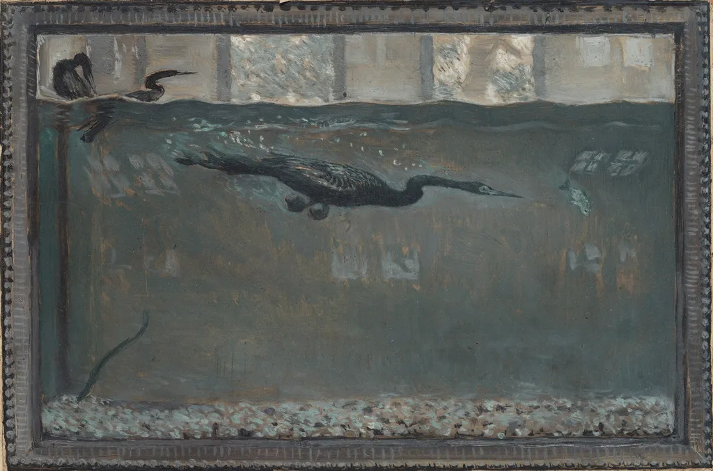 Diving Cormorant, by Otto Henry Bacher, unspecified, 1900