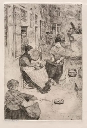 Etchings of Venice: Bead Stringers, by Otto Henry Bacher