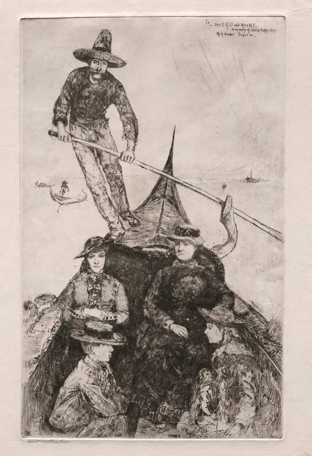 Etchings of Venice: Giovanni the Gondolier, by Otto Henry Bacher, 1881