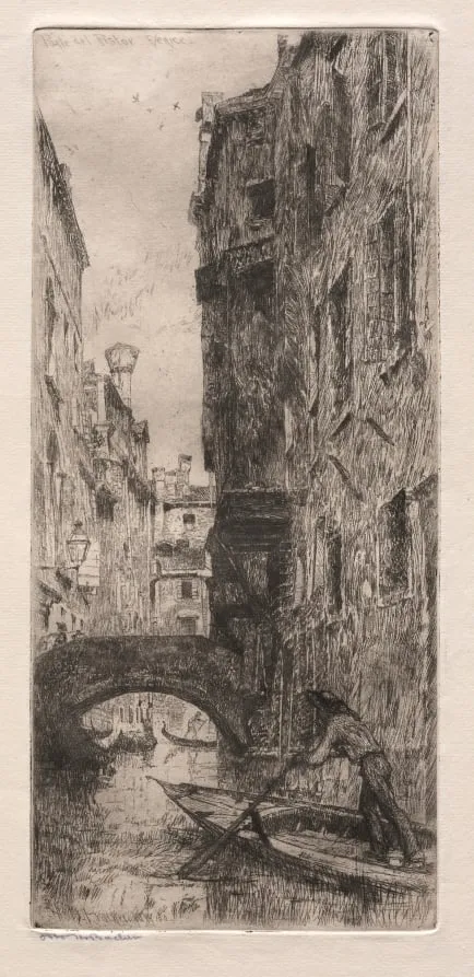Etchings of Venice: Ponte del Pistor, Venice, by Otto Henry Bacher, 1880