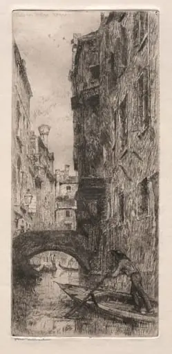 Etchings of Venice: Ponte del Pistor, Venice, by Otto Henry Bacher