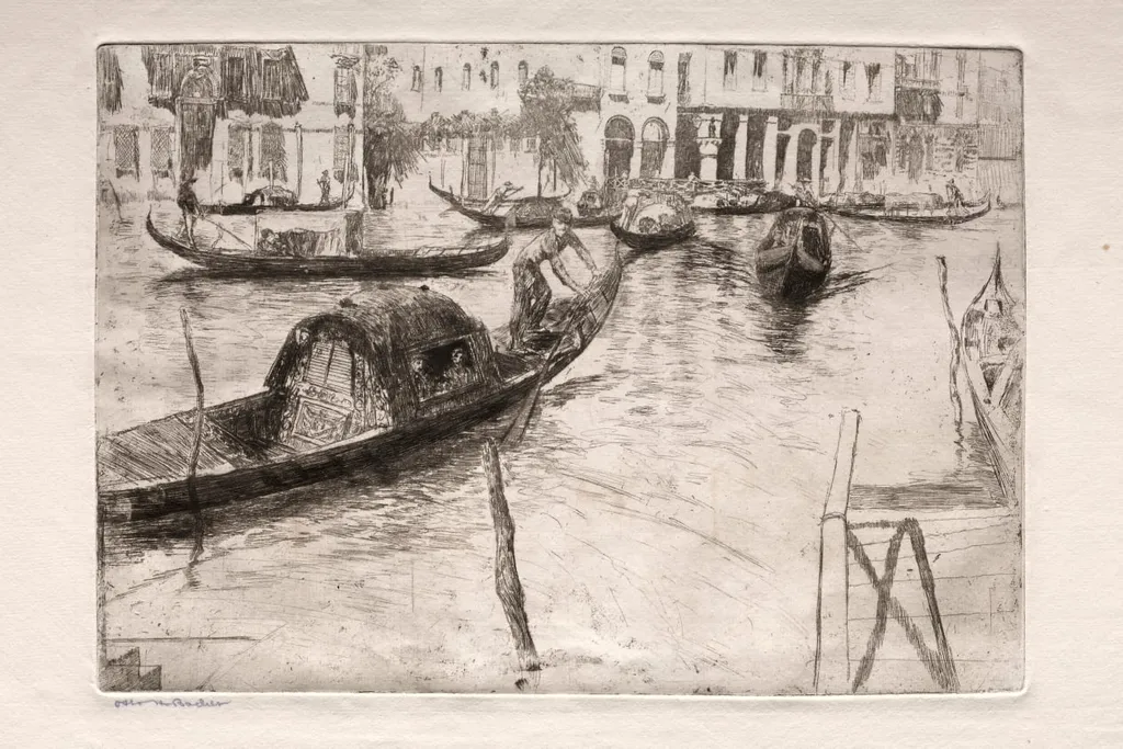 Etchings of Venice: Traghetto San Felice, by Otto Henry Bacher, 1850