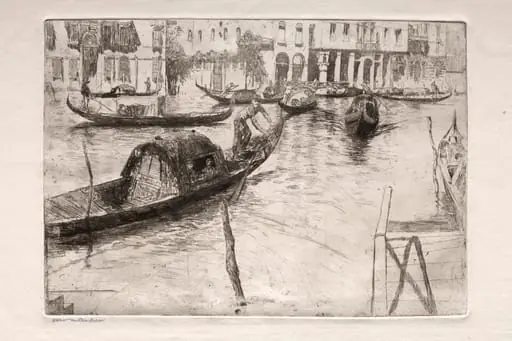 Etchings of Venice: Traghetto San Felice, by Otto Henry Bacher