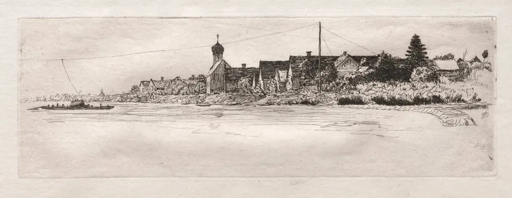Ferry at Schwabel Weiss, by Otto Henry Bacher, 1879