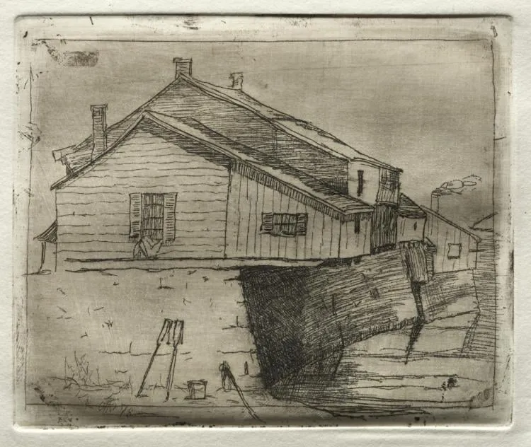 House Over Water, by Otto Henry Bacher, 1878