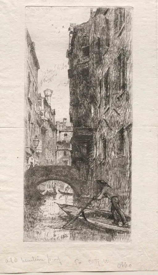 Ponte del Pistor, Venice, by Otto Henry Bacher, 1880