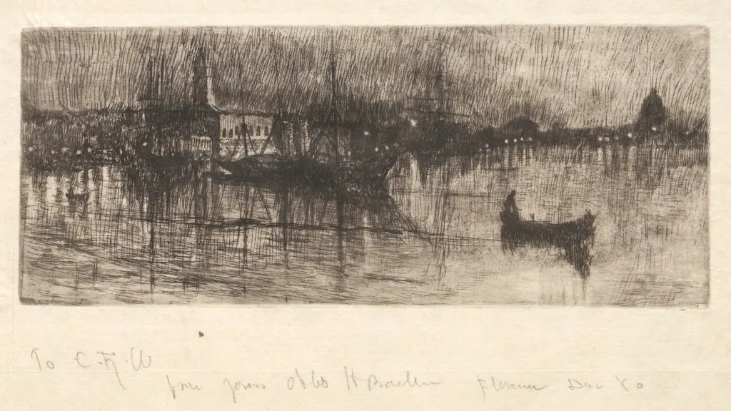 Rainy Night, Venice, by Otto Henry Bacher, 1880