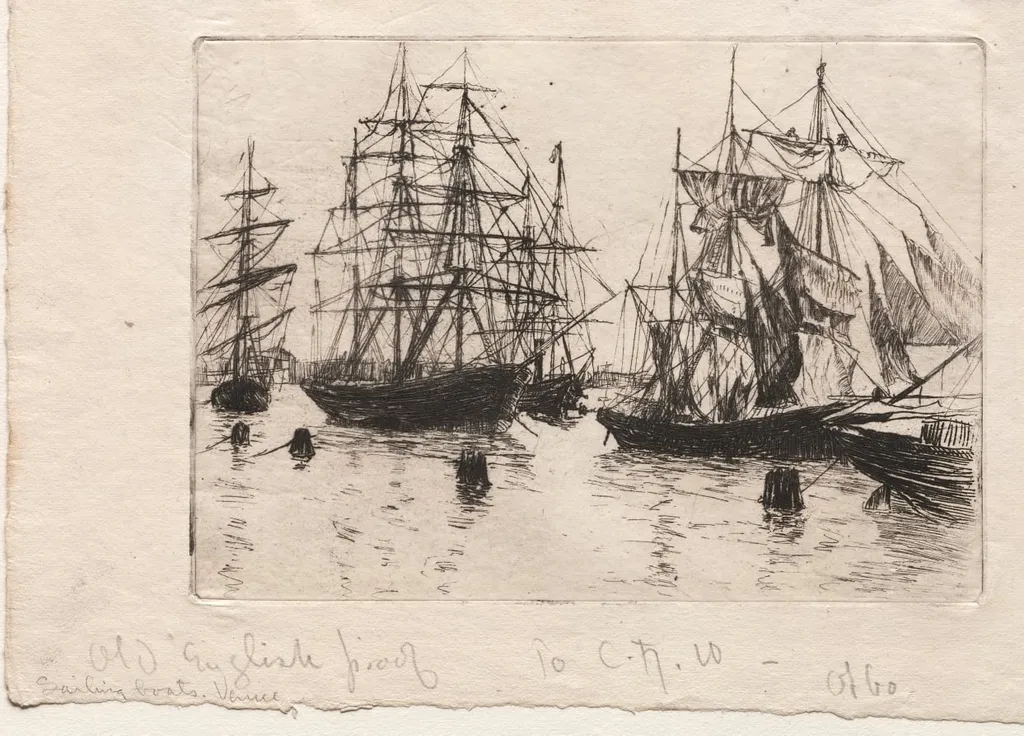 Sailing Boats, Venice, by Otto Henry Bacher, 1880