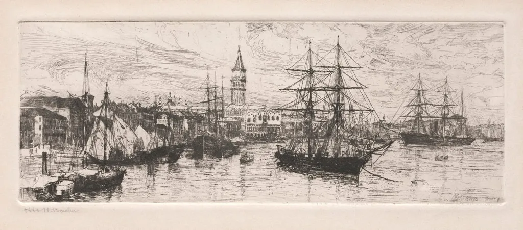 Shipping and the Ducal Palace, by Otto Henry Bacher, 1888