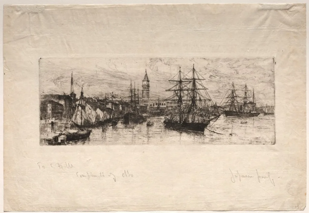 Shipping and the Ducal Palace, by Otto Henry Bacher, 1880