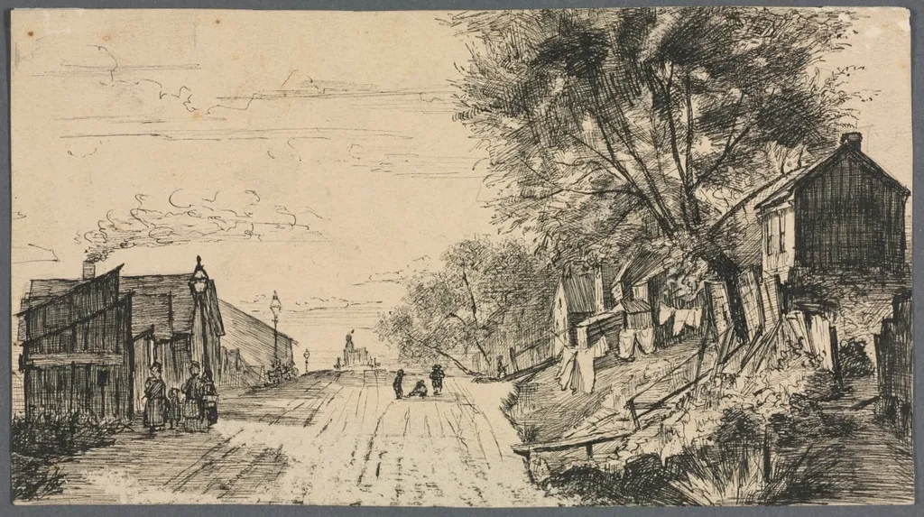 Spring Street, Cleveland, by Otto Henry Bacher, 1887