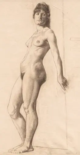 Standing Nude Model, by Otto Henry Bacher