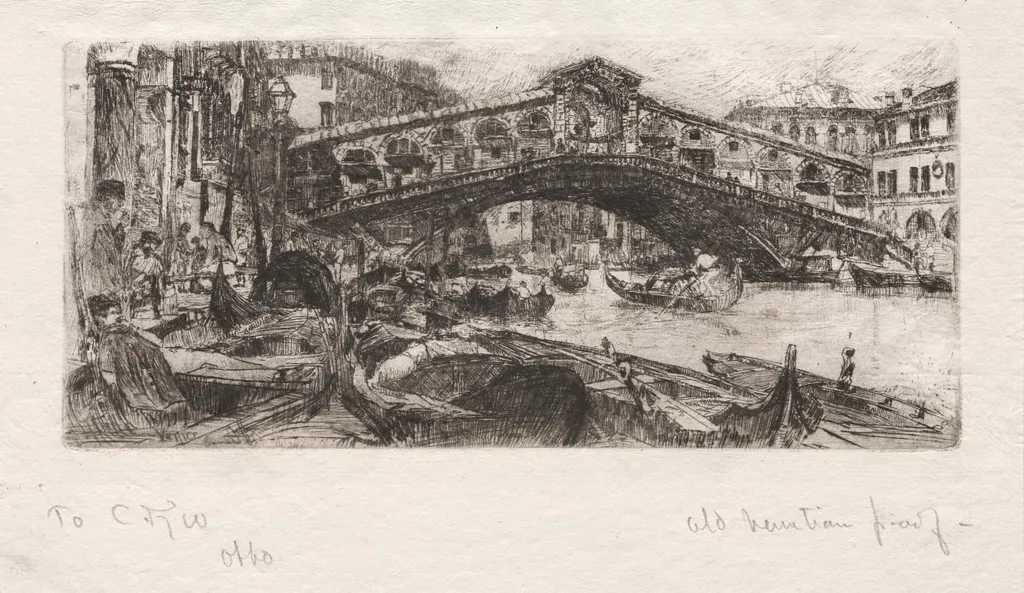 The Rialto, Venice, by Otto Henry Bacher, 1880