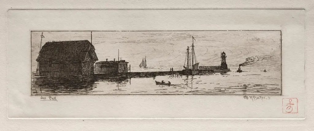 West Pier, Cleveland, by Otto Henry Bacher, 1878