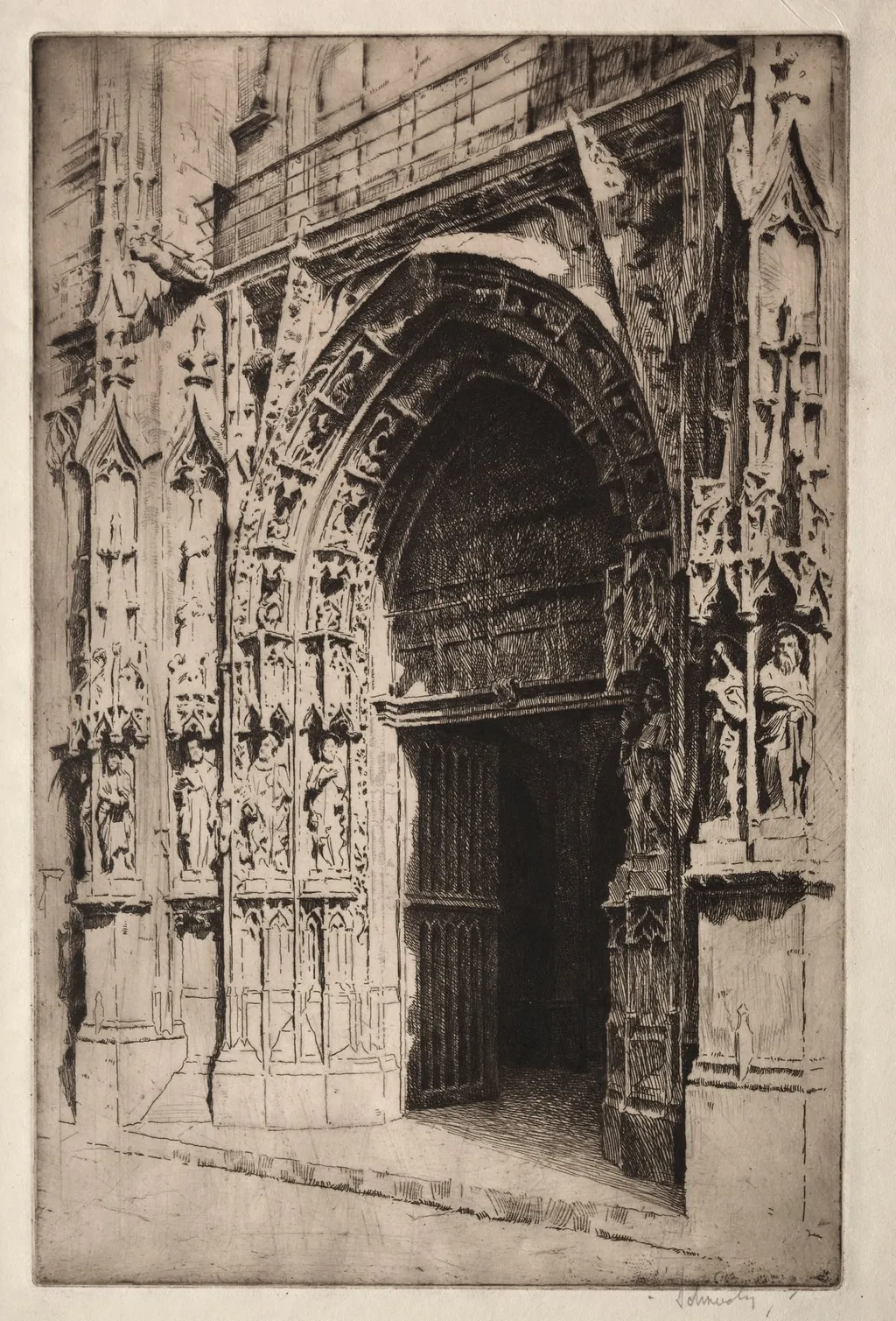 Portrail Central, Eglise St. Merri, Paris, by Otto J. Schneider, 1920