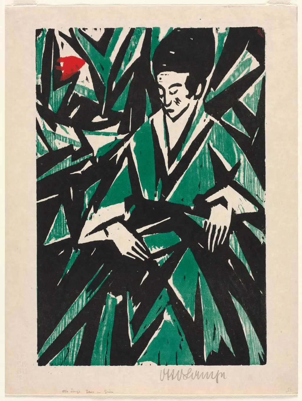 Woman in Green, by Otto Lange, 1916