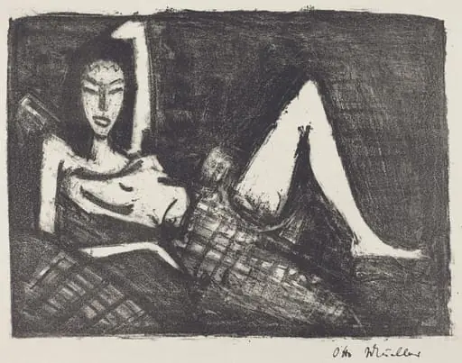 Girl on a Couch (Madchen auf dem Kanapee), by Otto Mueller