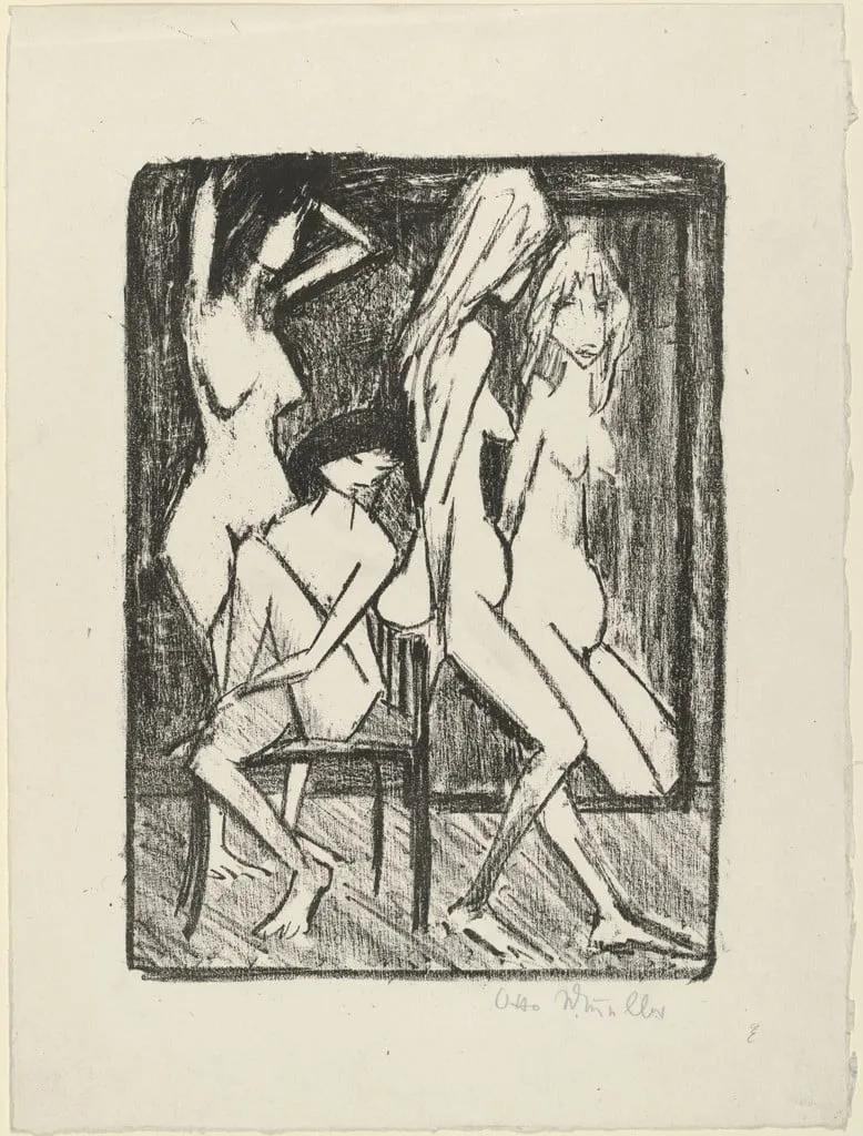 Untitled, by Otto Mueller, ink, 1922