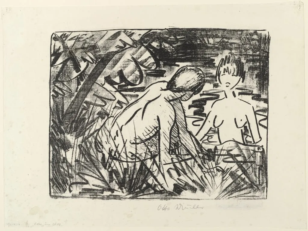 Untitled, by Otto Mueller, ink, 1919