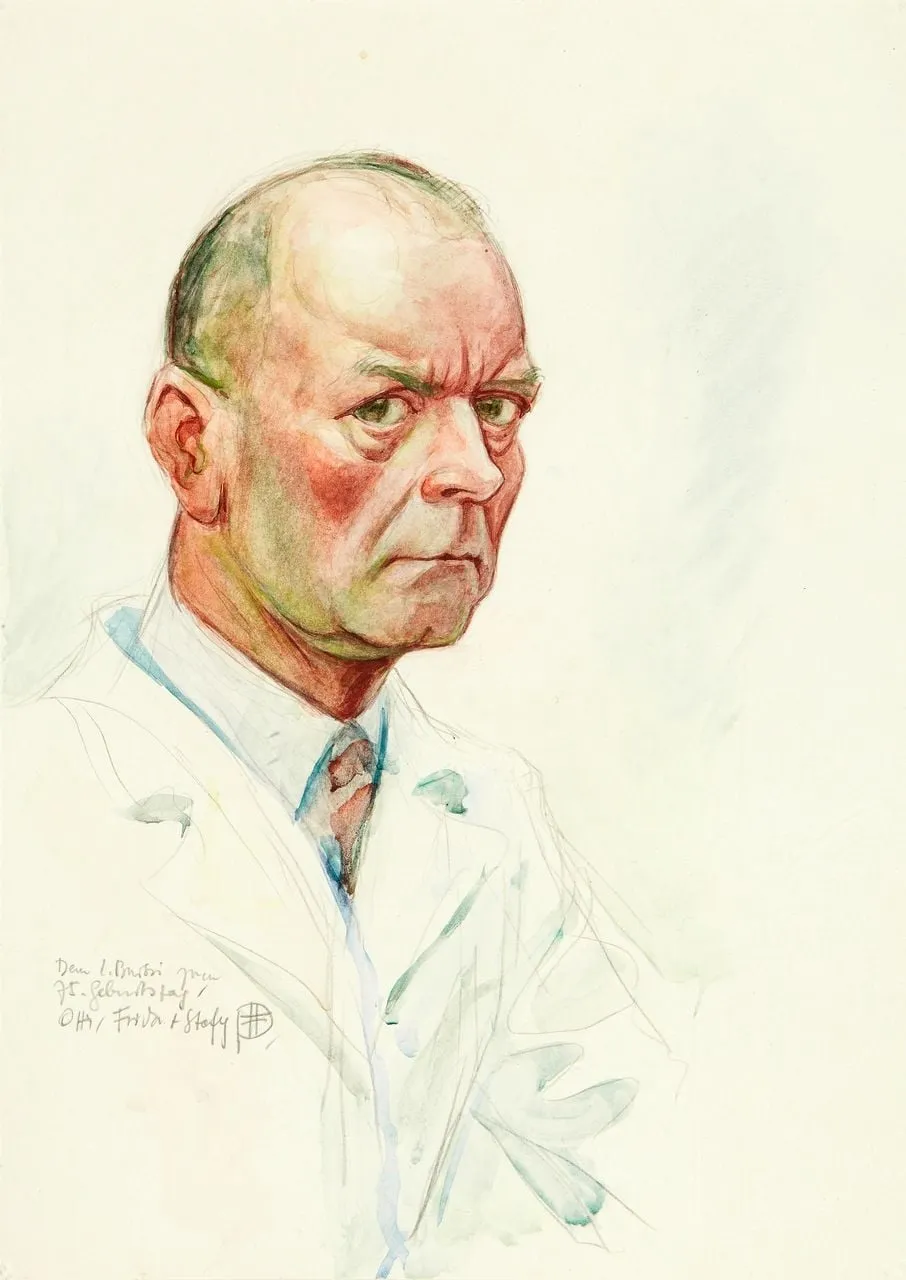 Plattner, Otto - Malerei, Zeichnung, Ohne Titel (Künstler-Selbstportrait), by Otto Plattner, unspecified, 1950