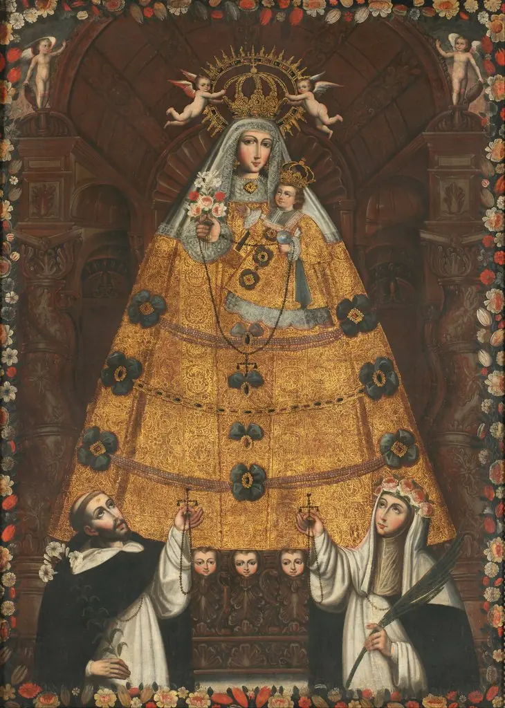 Our Lady of the Rosary with Saint Dominic and Saint Rose, 1750