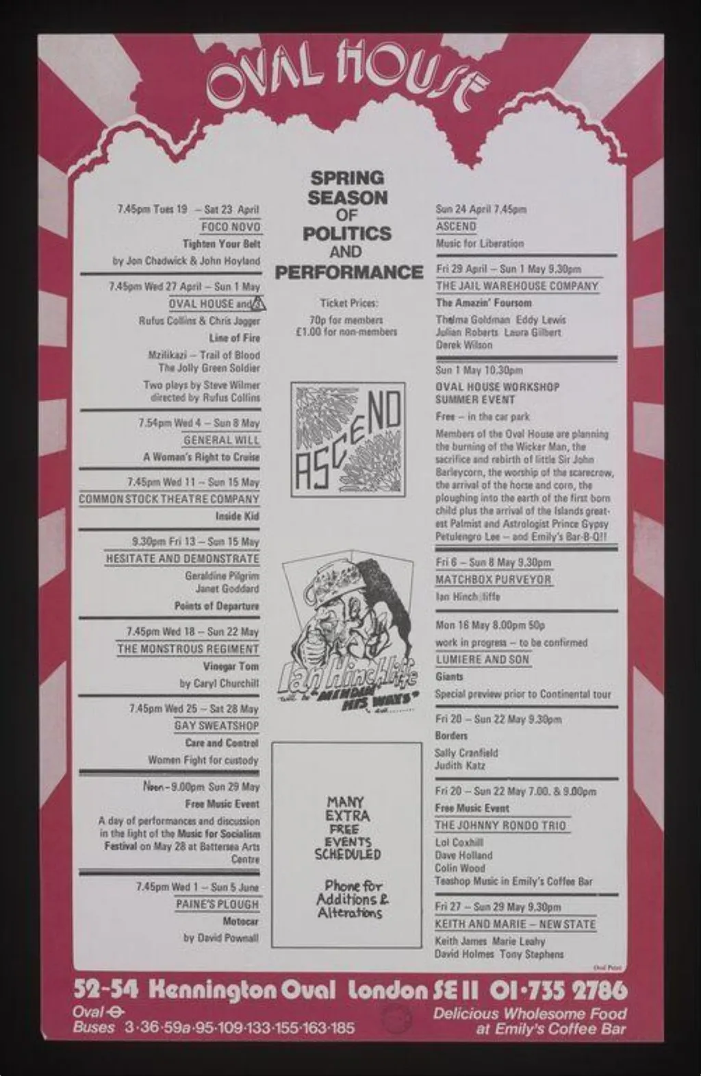 Oval House poster, by Oval Print Shop, 1977