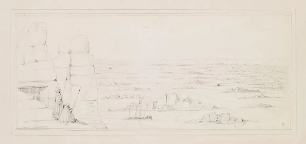 Cataracts of Nubia - Looking North, by Owen Jones, 1832