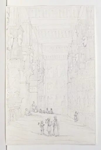 Denderah. Interior of Great Temple, by Owen Jones