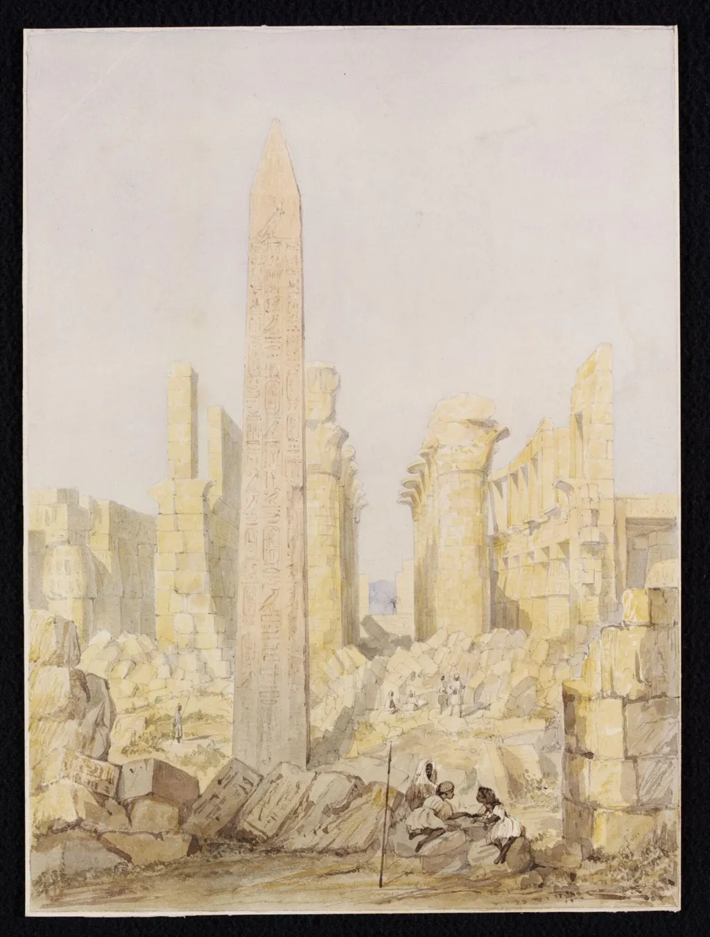 Great Temple. Karnac. Thebes, by Owen Jones, watercolor, 1832