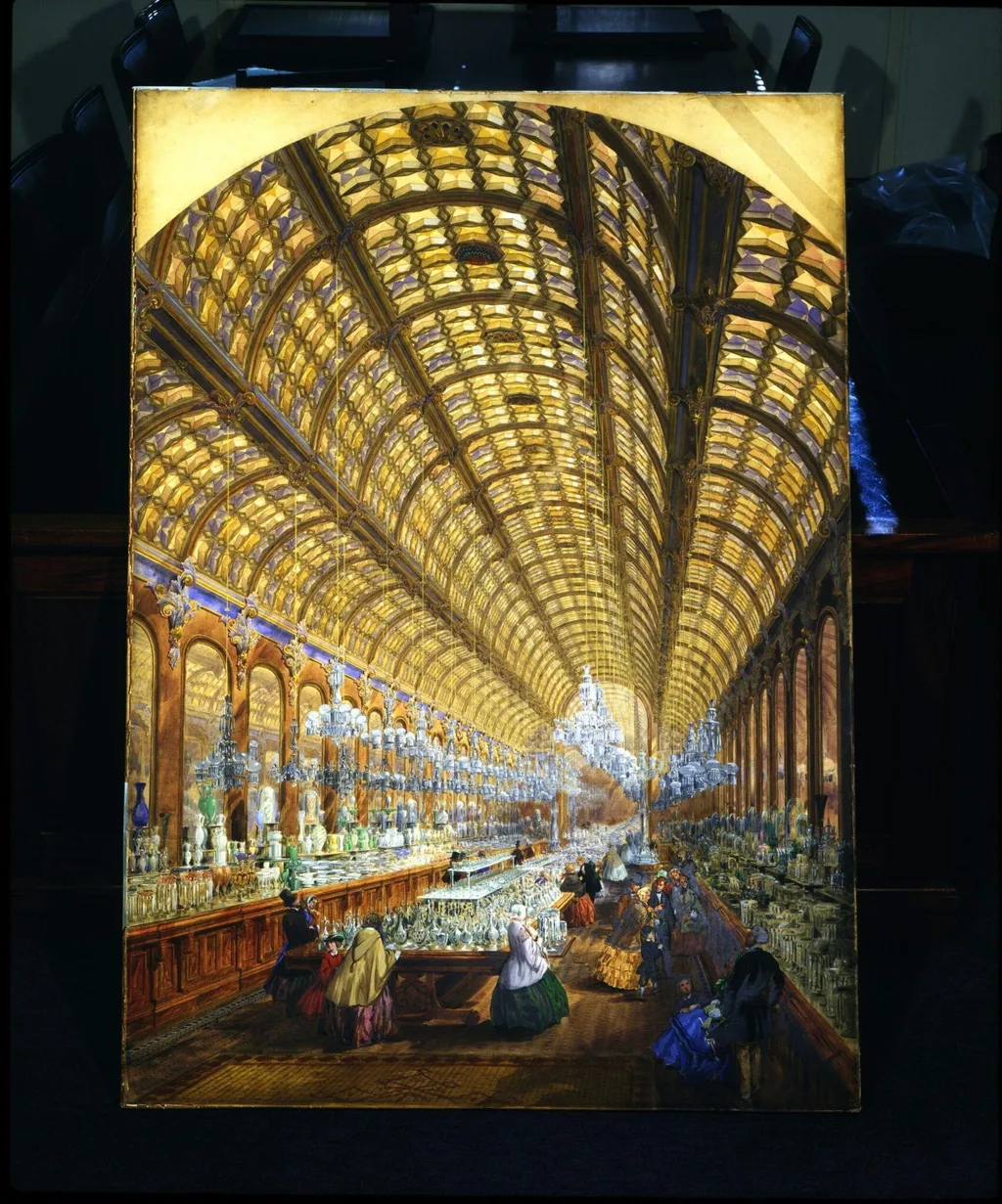 Osler's Gallery, Oxford Street, London, by Owen Jones, watercolor, 1850