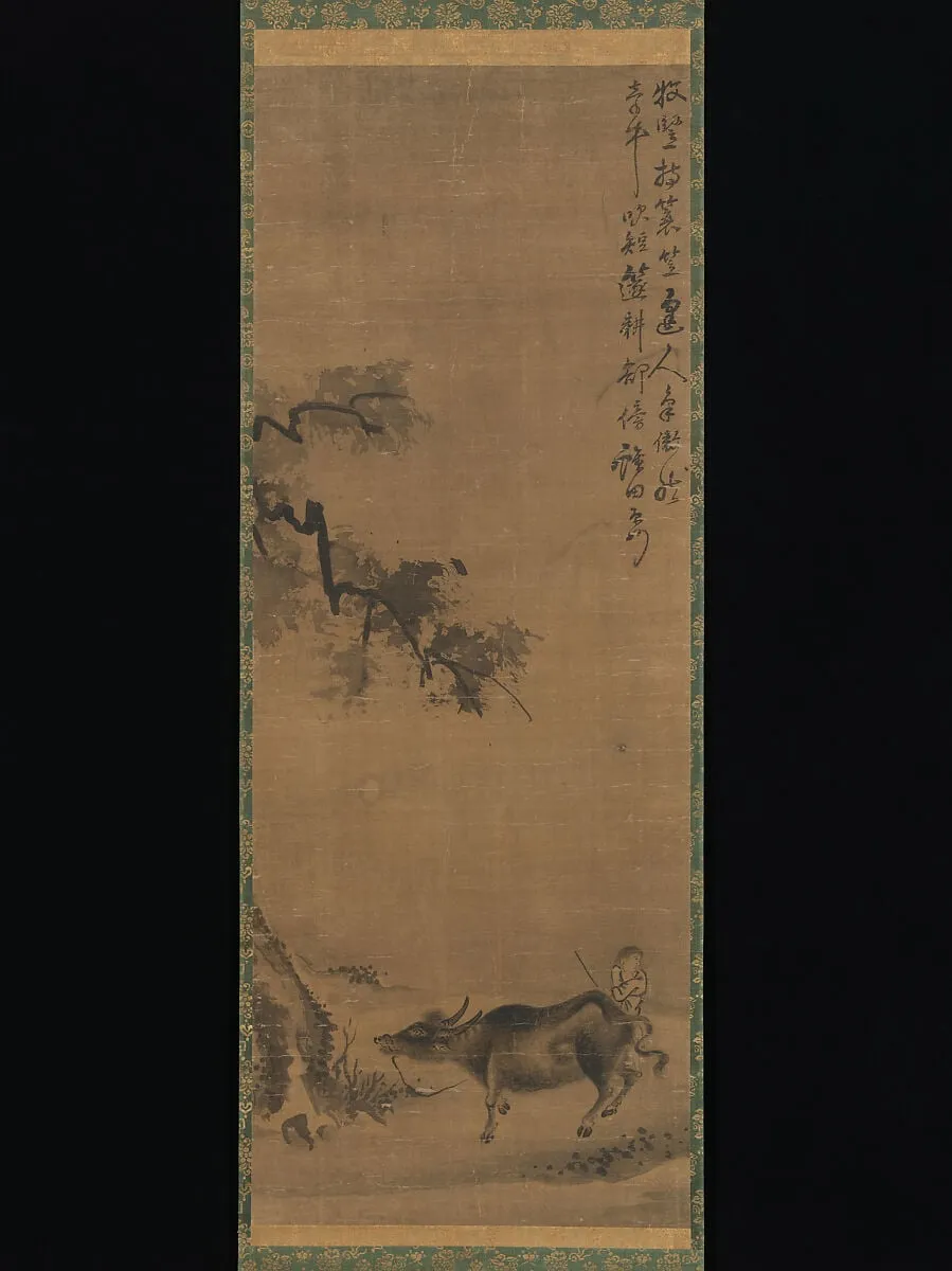 元 佚名 牧牛圖 軸|Ox and Herdsman, ink, 1283