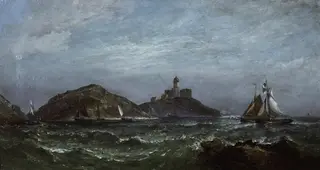 Oyster boats at the Mumbles, by James Harris