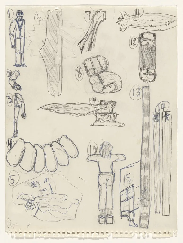 Untitled, by Öyvind Fahlström, graphite, 1966