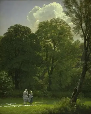Bleaching Linen in a Clearing, by P. C. Skovgaard, 1858