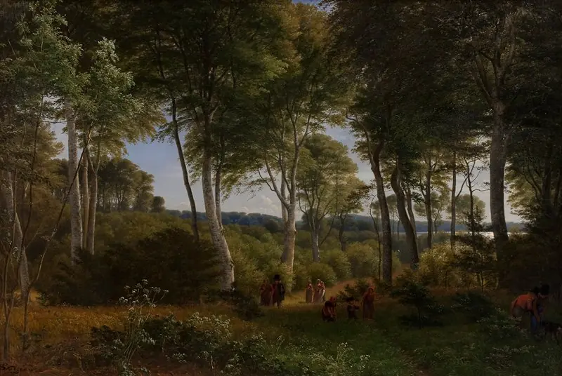 Delhoved Wood near Lake Skarre, Zealand, by P. C. Skovgaard