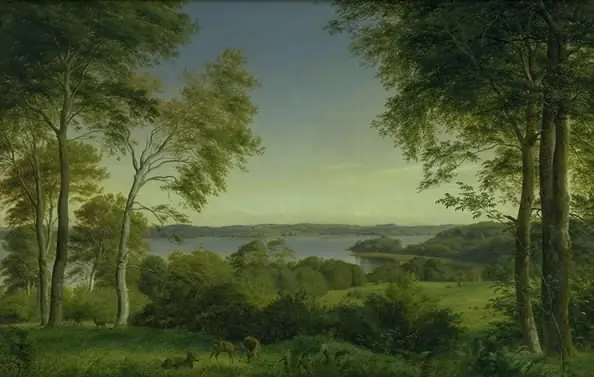 Udsigt over Skarre Sø, by P. C. Skovgaard