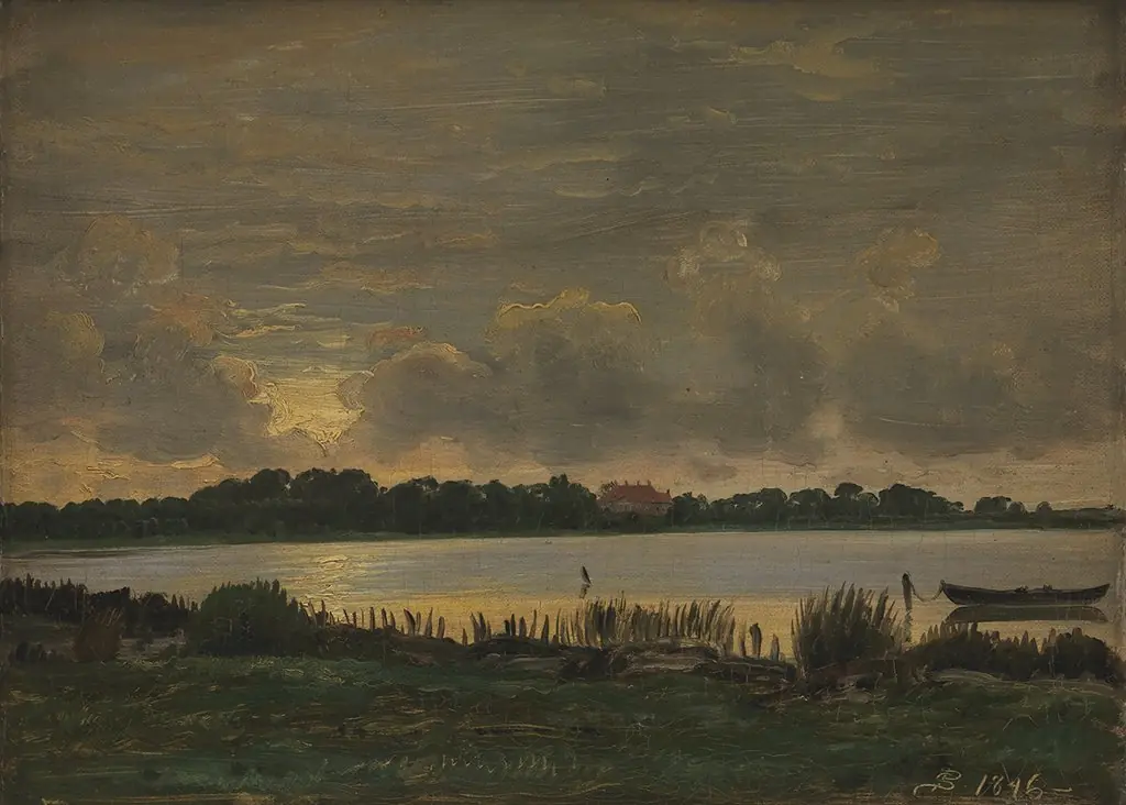 View Across Præstø Fiord towards the manor of Nysø, by P. C. Skovgaard