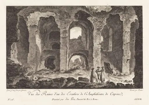 Vue des Ruines d'un des Escaliers de l'Amphithéatre de Capue, by P.F. Germain