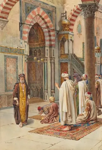 Moslems at Prayer, by P. Pavesi