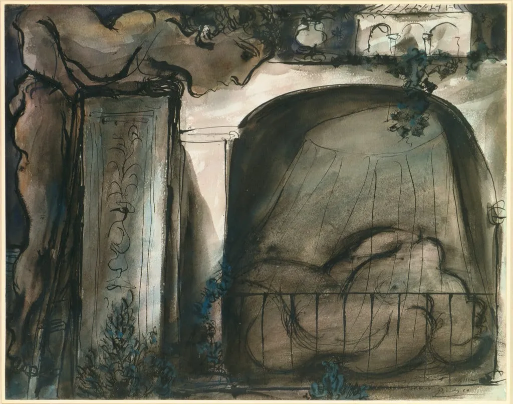 Untitled, by Pablo Picasso, watercolor, 1933