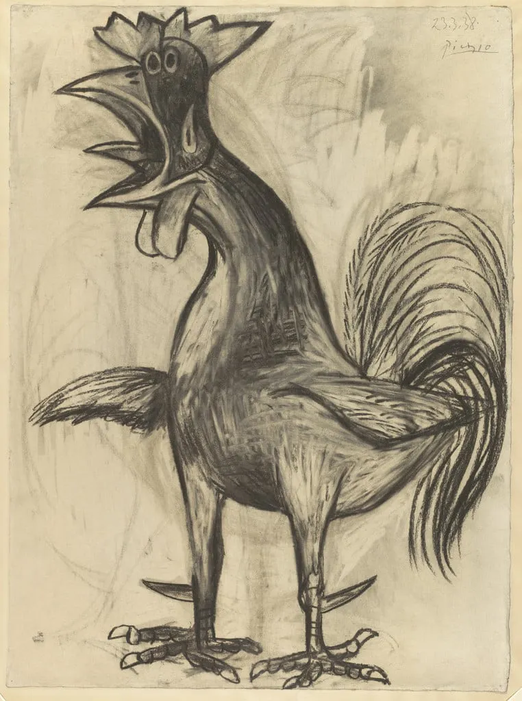Untitled, by Pablo Picasso, charcoal, 1938