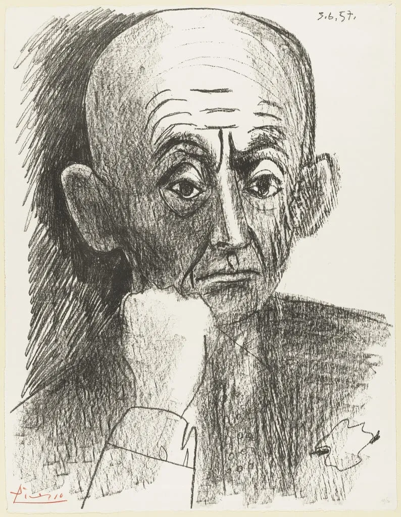 Untitled, by Pablo Picasso, ink, 1957