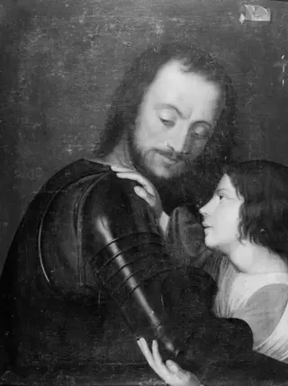 Page Dressing a Knight in his Amour