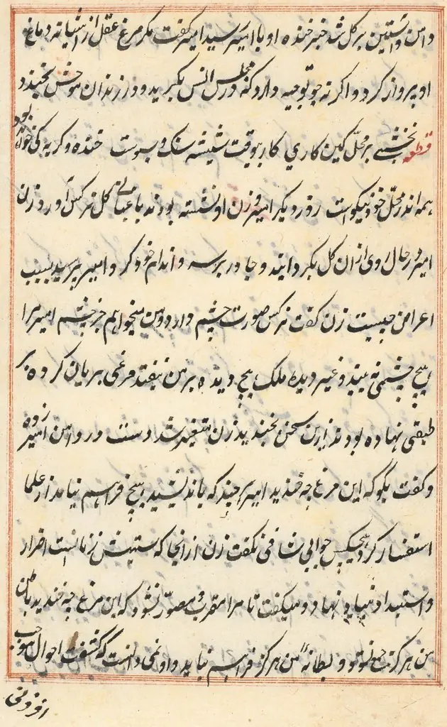 Page from Tales of a Parrot (Tuti-nama): text page