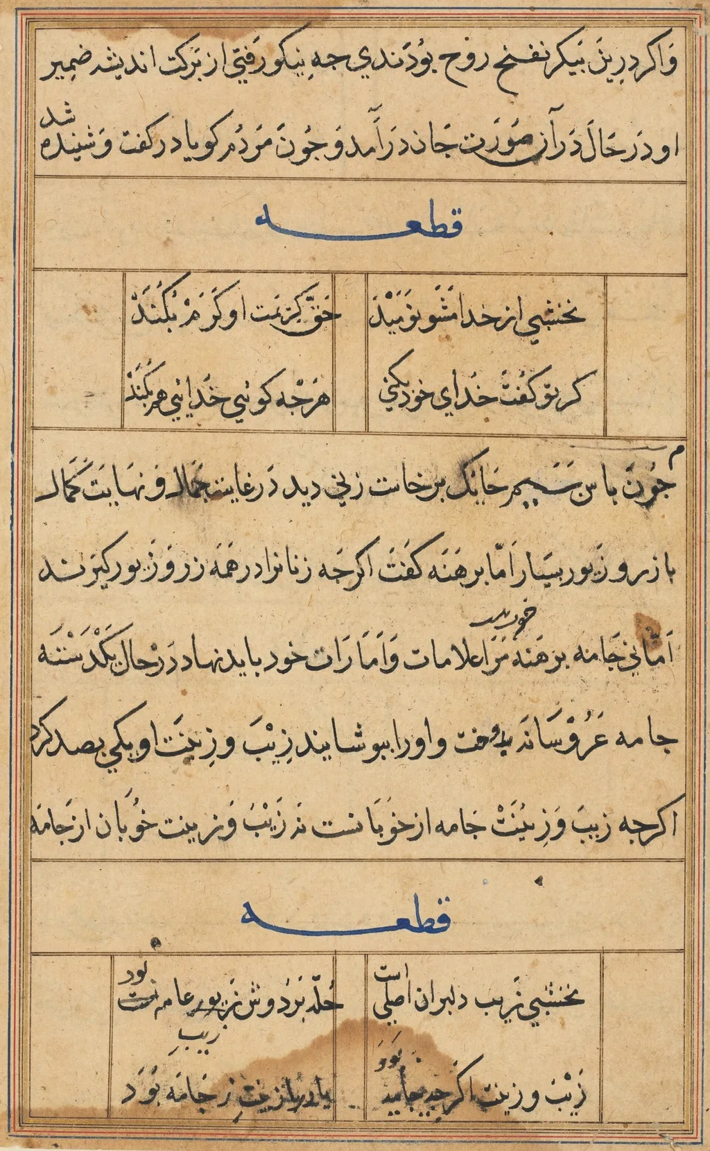 Page from Tales of a Parrot (Tuti-nama): text page, unspecified, 1560