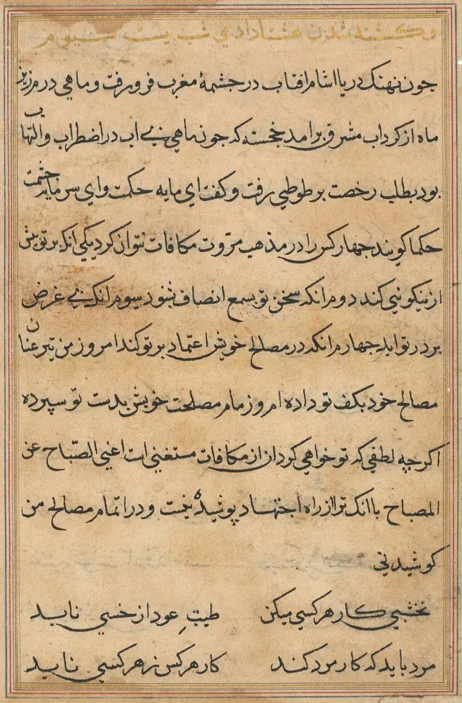 Page from Tales of a Parrot (Tuti-nama): text page