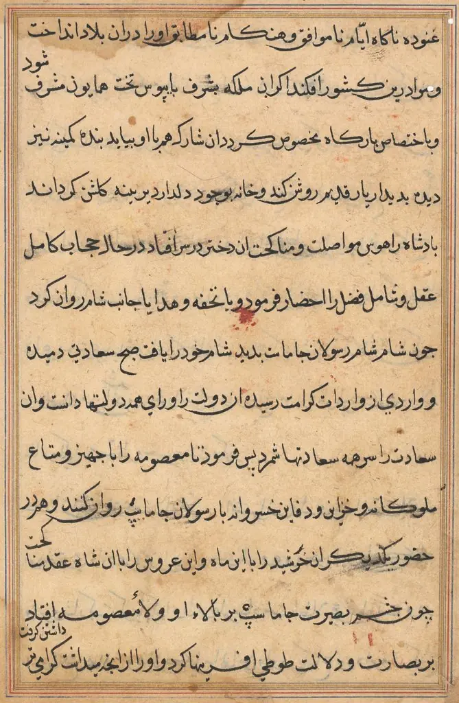 Page from Tales of a Parrot (Tuti-nama): text page