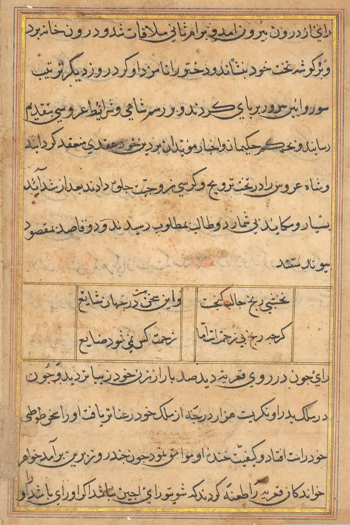Page from Tales of a Parrot (Tuti-nama): text page