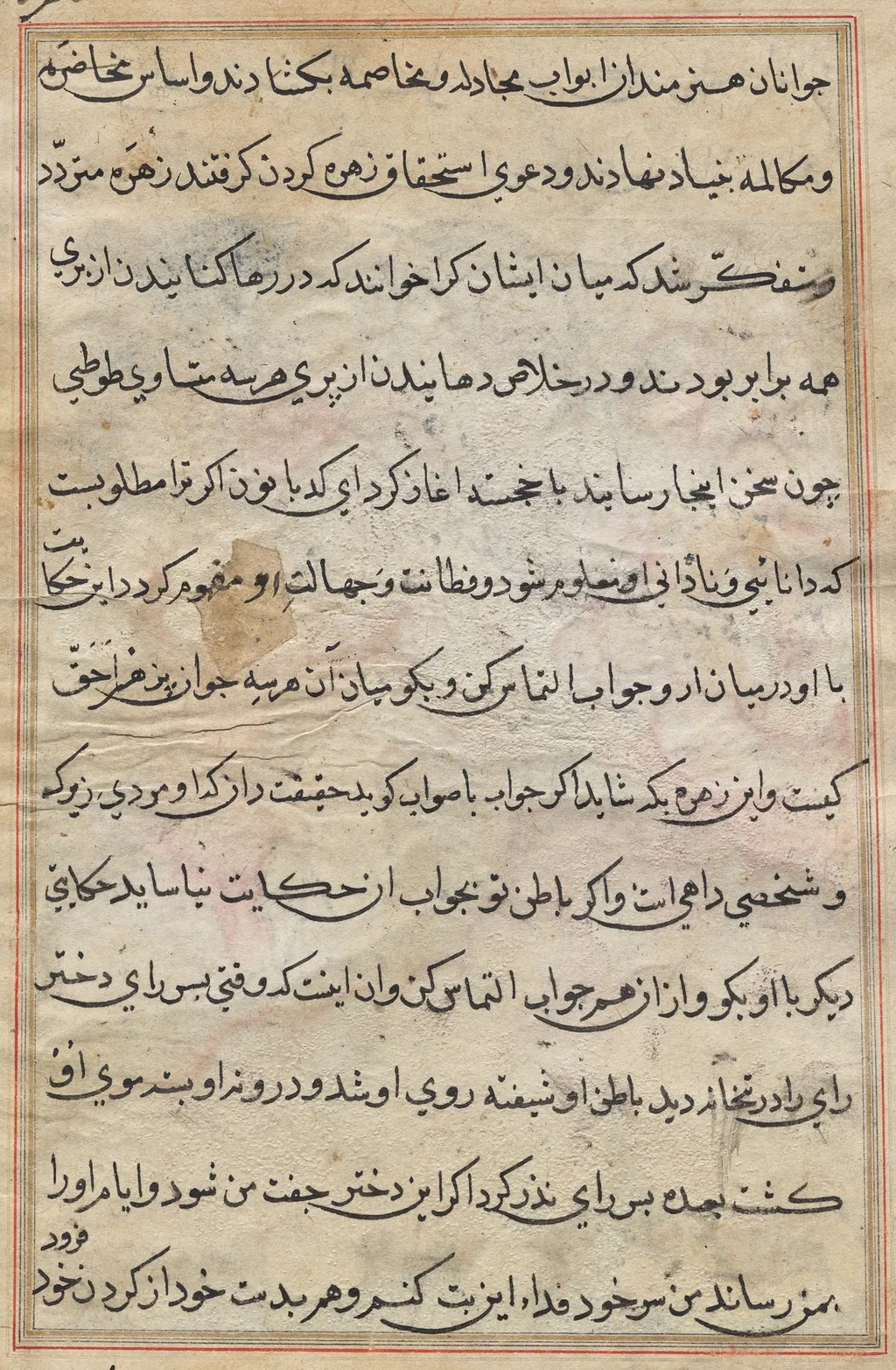 Page from Tales of a Parrot (Tuti-nama): text page, unspecified, 1560