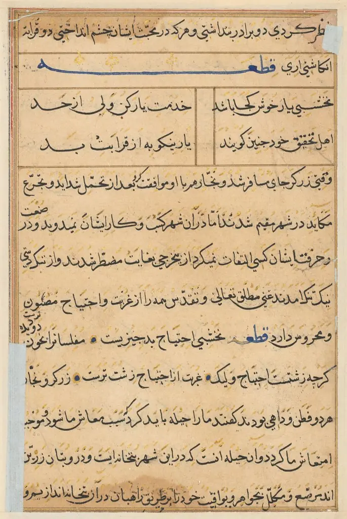 Page from Tales of a Parrot (Tuti-nama): text page